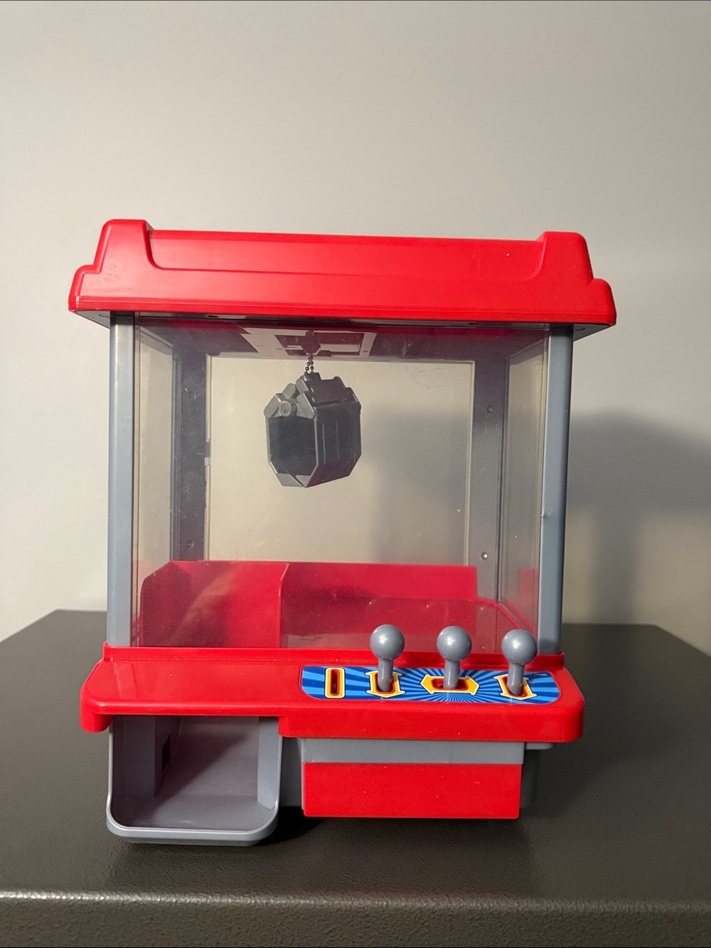 Red Kids Claw Machine Toy with Joystick Controls
